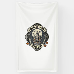 Grusel-Haus-Shirt Vintage Halloween Mond Hexe D Banner
