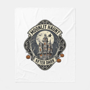 Grusel-Haus-Shirt Vintage Halloween Mond Hexe D Fleecedecke