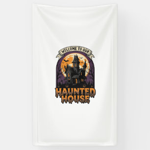 Grusel-Haus-Shirt Vintage-Halloween-Willkommen-Des Banner