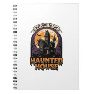 Grusel-Haus-Shirt Vintage-Halloween-Willkommen-Des Notizblock