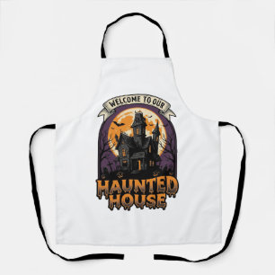 Grusel-Haus-Shirt Vintage-Halloween-Willkommen-Des Schürze