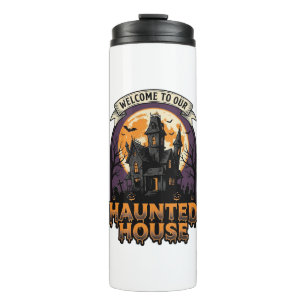 Grusel-Haus-Shirt Vintage-Halloween-Willkommen-Des Thermosbecher