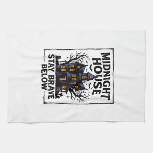 Grusel-Haus-Shirt Vintage-Spooky-Night-Design_1 Geschirrtuch