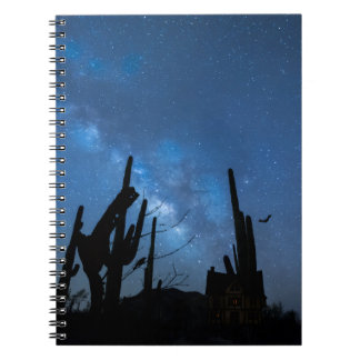 Grusel-Haus & Sternblaue Nacht Notizbuch Notizblock