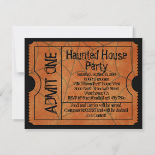 Grusel-Haus-Ticket Halloween im Vintage-Stil Einladung