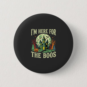 Grusel-Haus und Kürbis-Schrecken zu Halloween Button