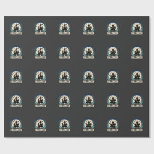 Grusel-Haus-Vektor unter Mondlicht zu Halloween Geschenkpapier