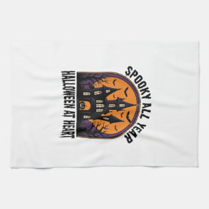 Grusel-Haus Vintage-Stich Halloween Gruselige Kuns Geschirrtuch