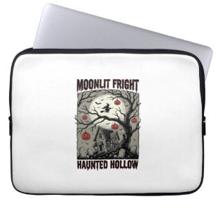 Grusel-Haus Vintage-Stich Mond-Shi Halloween Laptopschutzhülle