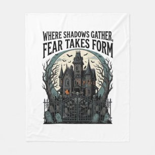 Grusel-Haus-Zitat-Shirt Vintage-Gothic-Friedhof Fleecedecke