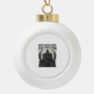 Grusel-Haus-Zitat-Shirt Vintage-Gothic-Friedhof Keramik Kugel-Ornament