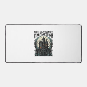 Grusel-Haus-Zitat-Shirt Vintage-Gothic-Friedhof  Schreibtischunterlage