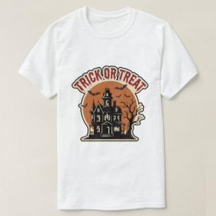 Grusel-Haus zum Trick-or-Treat-Halloween-Kunst im T-Shirt