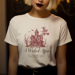 Grusel-Hexenhaus-Fledermäuse Vintage Halloween-Par T-Shirt