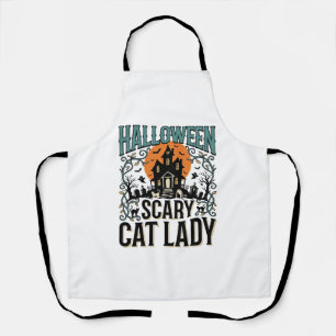 Grusel-Hexenhaus-Halloween-Katzen-Lady Vintage_1 Schürze