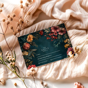 Grusel-Hochzeit im Glamour-Stil RSVP Karte