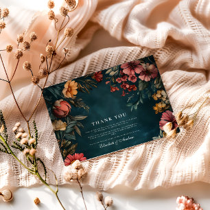 Grusel-Hochzeit im glamourösen Stil Dankeskarte