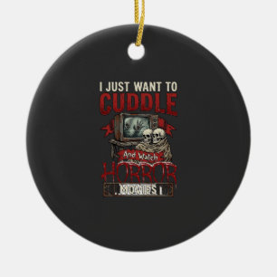 Grusel-Horrorfilme Halloween Schädel Retro Tv Mon Keramik Ornament