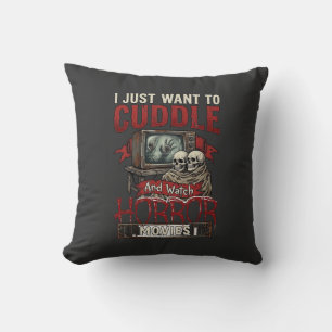 Grusel-Horrorfilme Halloween Schädel Retro Tv Mon Kissen