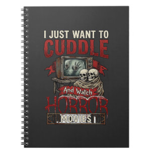 Grusel-Horrorfilme Halloween Schädel Retro Tv Mon Notizblock