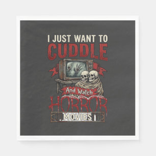 Grusel-Horrorfilme Halloween Schädel Retro TV Mon Serviette