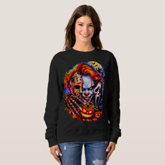 Grusel-Icons-Collage Gruselige Halloween-Masken-Ku Sweatshirt