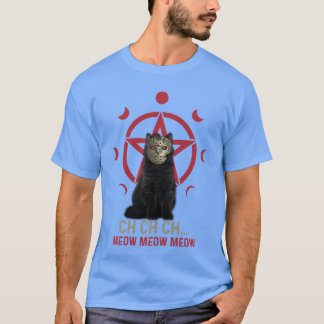 Grusel Katzen Pentagramm Horror Halloween Party vi T-Shirt