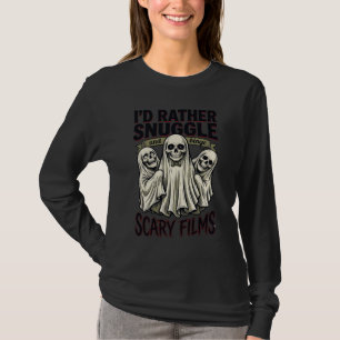 Grusel Kuschel-Shirt Lustiger Totenkopf-Geist Film T-Shirt