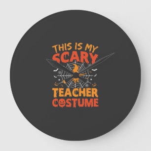 Grusel-Lehrer-Kostüm Halloween Hexe Design Große Wanduhr