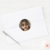 Grusel-Make-up Runder Aufkleber (Umschlag)