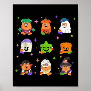 Grusel-Nuggets-Mahlzeit-Bucket Halloween-Hähnchen Poster