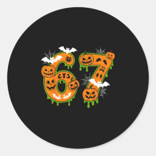 Grusel Nummer 67 an Halloween für jeden  Runder Aufkleber