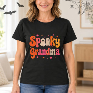 Grusel-Oma-Halloween-Süße-Geister-Retro-Schriftzug T-Shirt