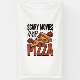 Grusel-Pizza-Shirt für Fans von Gruselfilm-Abenden Banner