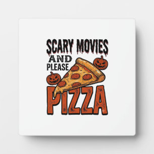 Grusel-Pizza-Shirt für Fans von Gruselfilm-Abenden Fotoplatte
