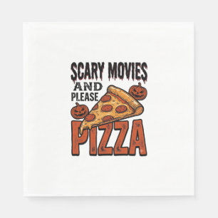 Grusel-Pizza-Shirt für Fans von Gruselfilm-Abenden Serviette