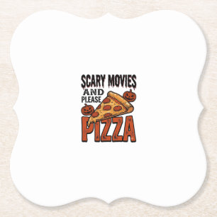 Grusel-Pizza-Shirt für Fans von Gruselfilm-Abenden Untersetzer