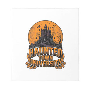 Grusel-Shirt der Haunted Town University zum Hallo Notizblock
