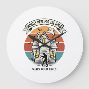 Grusel-Shirt Lustiges Vintage-Halloween-Spook  Große Wanduhr