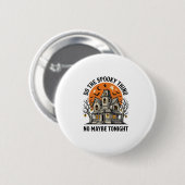 Grusel-Shirt mit Geistervilla Retro-Design Hallowe Button (Vorne & Hinten)