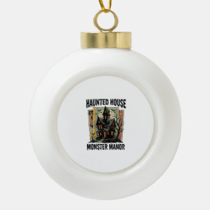 Grusel-Shirt mit Vintage-Design von Monster Manor Keramik Kugel-Ornament