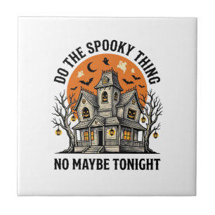 Grusel-Shirt Spuk Vintage Halloween-Design Fliese