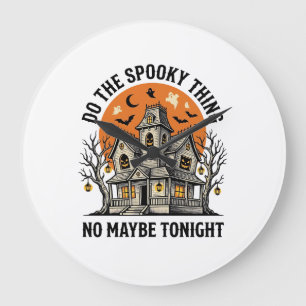 Grusel-Shirt Spuk Vintage Halloween-Design Große Wanduhr