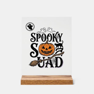 Grusel-Shirt Vintage-Halloween-Gruppendesign_ Acrylschild