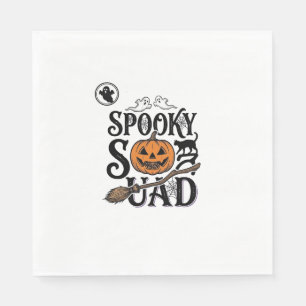 Grusel-Shirt Vintage-Halloween-Gruppendesign_ Serviette