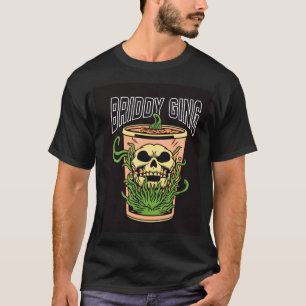 Grusel-Skelett-Eiskaffee-Halloween-T-Shirt Fu T-Shirt