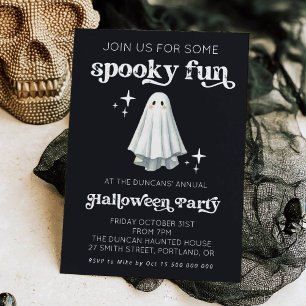Grusel-Spaß Retro-Geist Halloween-Einladung Einladung