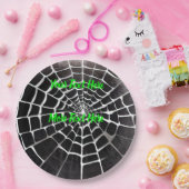 Grusel-Spinnennest-Muster Halloween individuell Pappteller (Party)