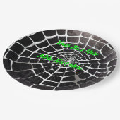 Grusel-Spinnennest-Muster Halloween individuell Pappteller (Schrägansicht)