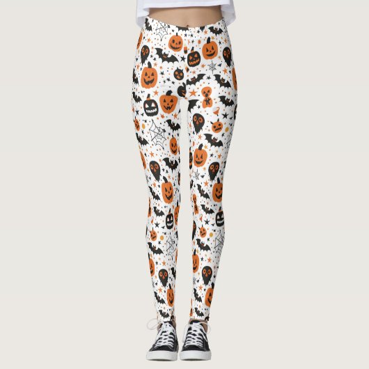 Grusel Süßes Halloween-Muster Leggings (Vorderseite)